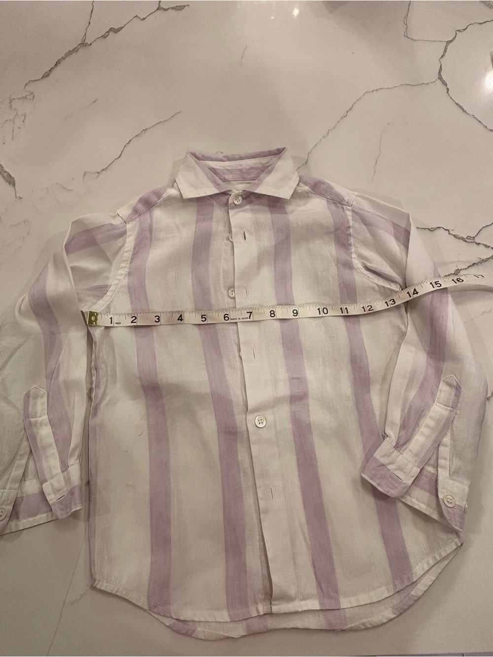 Carter & White- Light Purple Stripe kids linen Button-Down Shirt